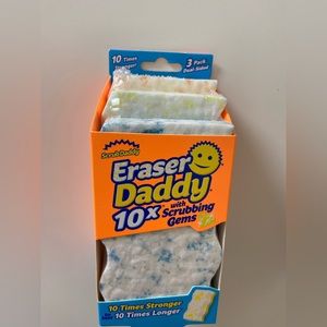 Scrub Daddy Essentials Eraser 10x with Stronger Gems Dual-Sided Scrubber 3 pack